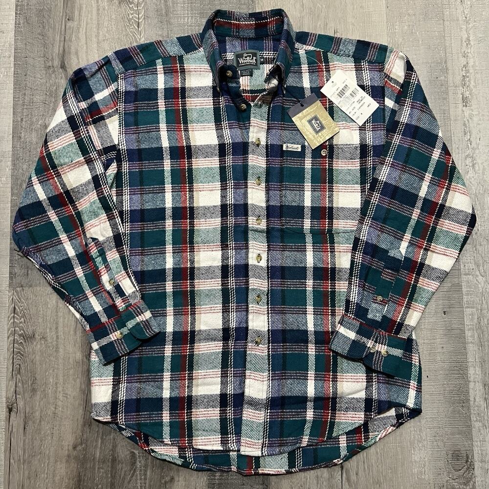Woolrich Men's Plaid Button Down Shirt - Green, Blue, Red, White